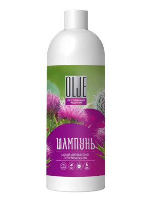 OLJE / Натуральный шампунь для окрашенных волос с репейным маслом для поврежденных волос 1000 мл